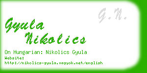 gyula nikolics business card